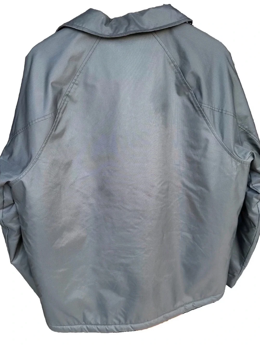 URBAN OUTFITTERS Sherpa Lined Coach Jacket Green Gray Nylon Shell Medium Coat